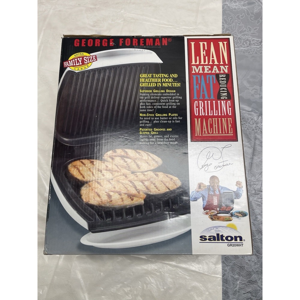 George Foreman Lean Mean Fat Reducing Grill Large Family Size White GR20WHT